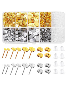 Kit de 2000 Pines y Respaldos de Aretes Hipoalergénicos Caffox