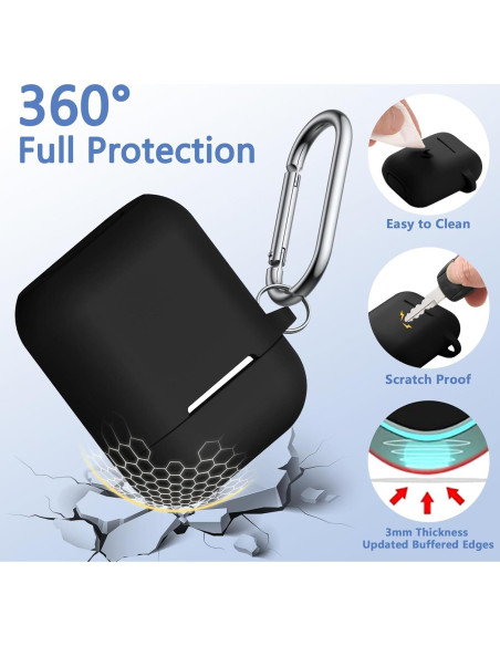 Funda de Silicona Lerobo para AirPods 1/2 con Kit de Limpieza