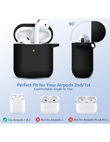 Funda de Silicona Lerobo para AirPods 1/2 con Kit de Limpieza