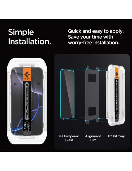 Protector de Pantalla Vidrio Templado Spigen iPhone 16 Pro [2 Unidades]