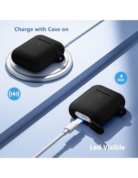 Funda de Silicona Lerobo para AirPods 1/2 con Kit de Limpieza