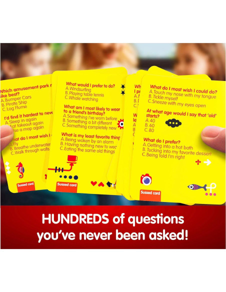 Juego de Cartas Sussed - ¿Qué Harías? - Amarillo - 110 Cartas