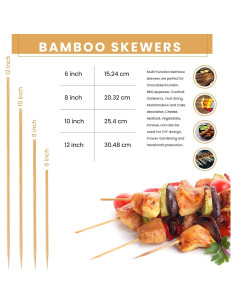 Palitos de Bambú DecorRack 15.24 cm - 100 Unidades para BBQ 2