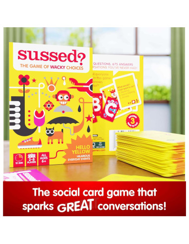 Juego de Cartas Sussed - ¿Qué Harías? - Amarillo - 110 Cartas