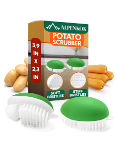 2 Pcs Cepillos de Fregar Vegetales ALPENKOK Ergonómicos