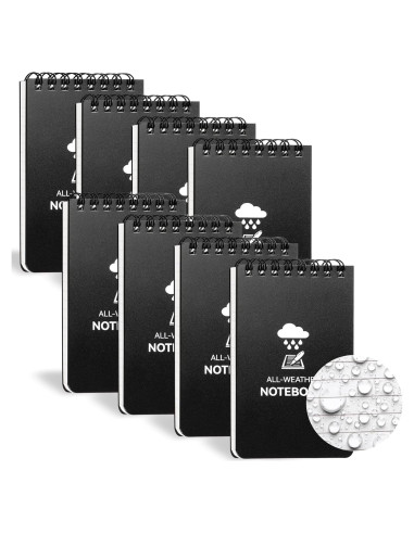 Cuaderno Impermeable COIDEA, Paquete de 8, 7.62 x 12.7 cm