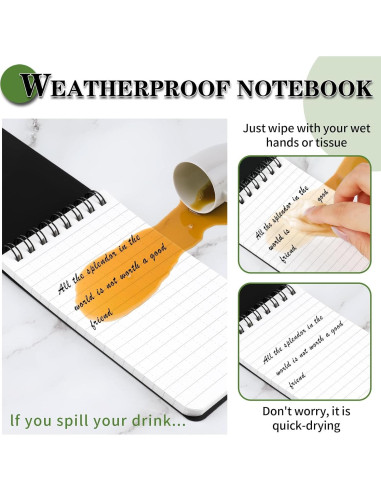 Cuaderno Impermeable COIDEA, Paquete de 8, 7.62 x 12.7 cm