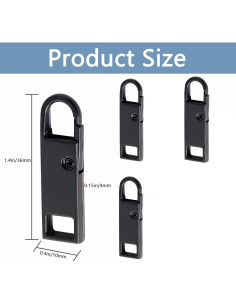 Tiradores de Cremallera Deoward Metal 6 PCS Reemplazo Negro 2