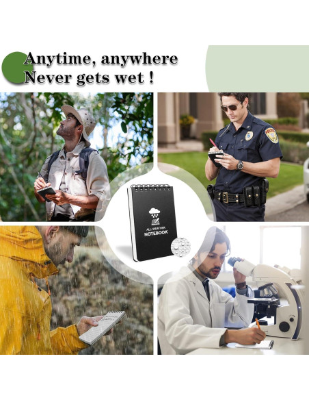 Cuaderno Impermeable COIDEA, Paquete de 8, 7.62 x 12.7 cm