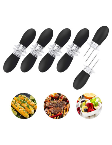 10 Pcs Sujetadores de Mazorca de Maíz AUGSUN Acero Inoxidable Negro