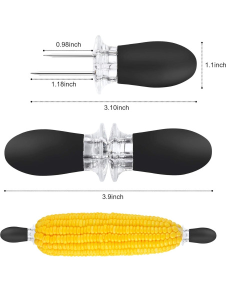 10 Pcs Sujetadores de Mazorca de Maíz AUGSUN Acero Inoxidable Negro