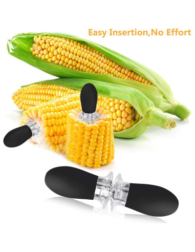 10 Pcs Sujetadores de Mazorca de Maíz AUGSUN Acero Inoxidable Negro