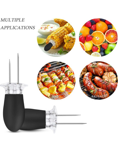 10 Pcs Sujetadores de Mazorca de Maíz AUGSUN Acero Inoxidable Negro