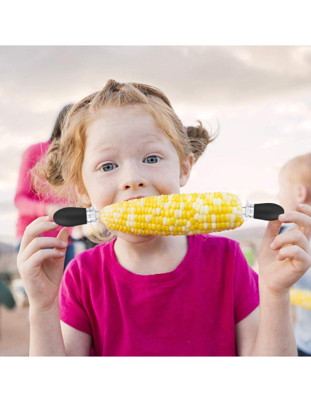 10 Pcs Sujetadores de Mazorca de Maíz AUGSUN Acero Inoxidable Negro