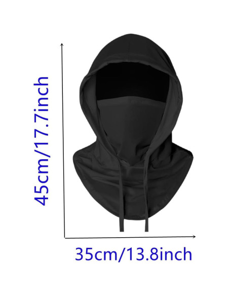 Máscara Balaclava Refrigerante UV 50+ Negra para Ciclismo y Esquí