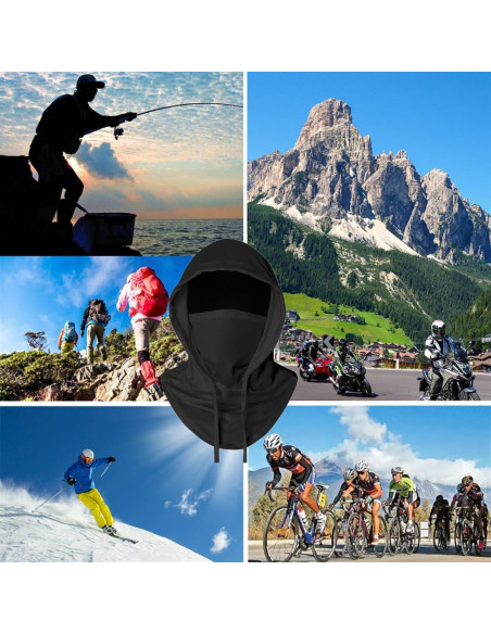 Máscara Balaclava Refrigerante UV 50+ Negra para Ciclismo y Esquí