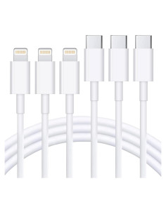 Cable USB C a Lightning RCTech 3Pack 3FT Carga Rápida MFi