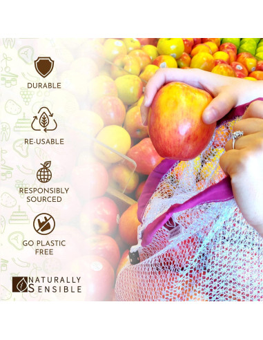 Bolsas Reutilizables Ecológicas Naturalmente Sensible - 5 Piezas