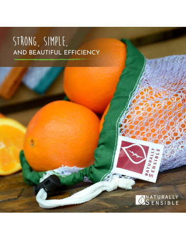 Bolsas Reutilizables Ecológicas Naturalmente Sensible - 5 Piezas