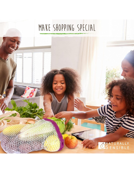 Bolsas Reutilizables Ecológicas Naturalmente Sensible - 5 Piezas