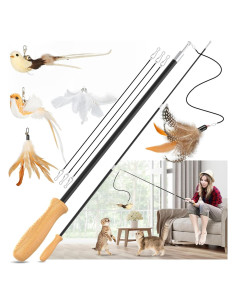 Juguete Interactivo para Gatos ROSAUI Varita de Pesca 109 cm