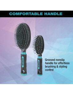 Conjunto de Cepillos de Pelo Conair 3 Piezas Nylon Negro Verde 2