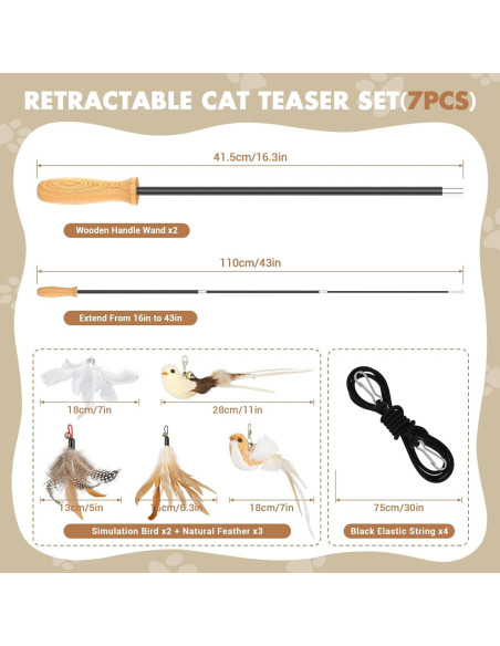 Juguete Interactivo para Gatos ROSAUI Varita de Pesca 109 cm