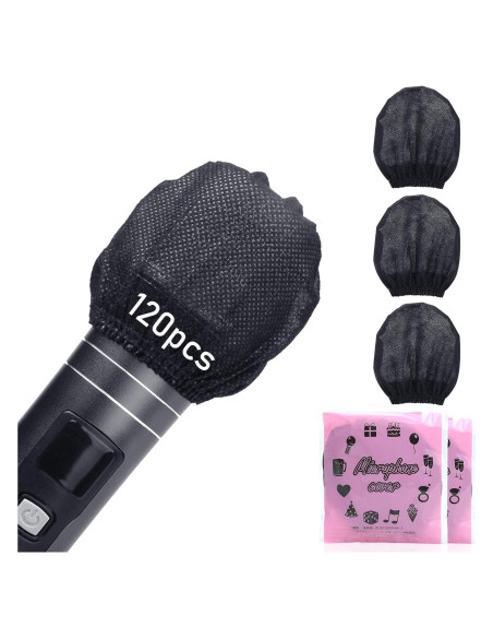 120 Fundas Desechables para Micrófono LASMEX - Negras