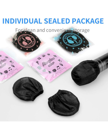 120 Fundas Desechables para Micrófono LASMEX - Negras