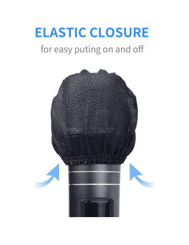 120 Fundas Desechables para Micrófono LASMEX - Negras