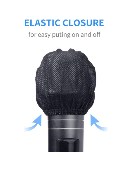 120 Fundas Desechables para Micrófono LASMEX - Negras