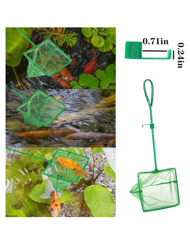 Red de Acuario DAGUANZHI 3 Piezas Nylon Verde 7.62-15.24cm