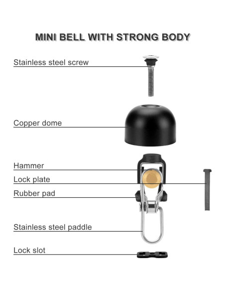 Campana de Bicicleta ROCKBROS Clásica Sonido Fuerte 47g