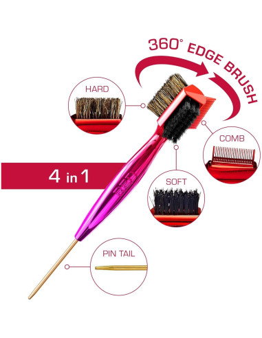 Cepillo 4 en 1 Red by Kiss 360 Edge para Cabello Rizado