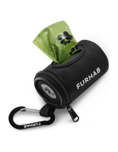 Dispensador de bolsas para excremento de perro FURHAB negro