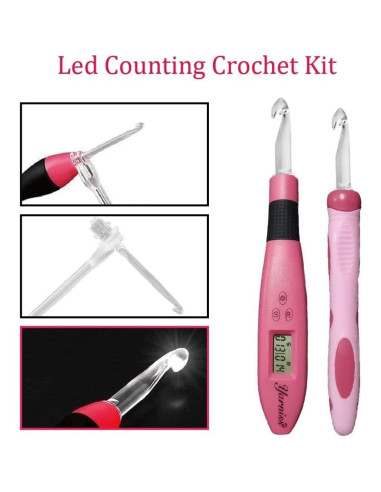 Juego de Ganchillos Iluminados Yarniss Tamaño 17 con Contador