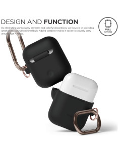 Funda de Silicona elago para AirPods 1 y 2 - Carga Inalámbrica, Negro 2