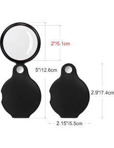 5 Mini Lupas de Bolsillo Awpeye 10X con Protección Negra 2