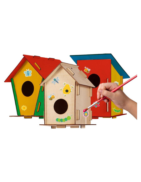 Kit de Manualidades para Niños - 9 Casas de Madera CRAFTY HAPPITOYS