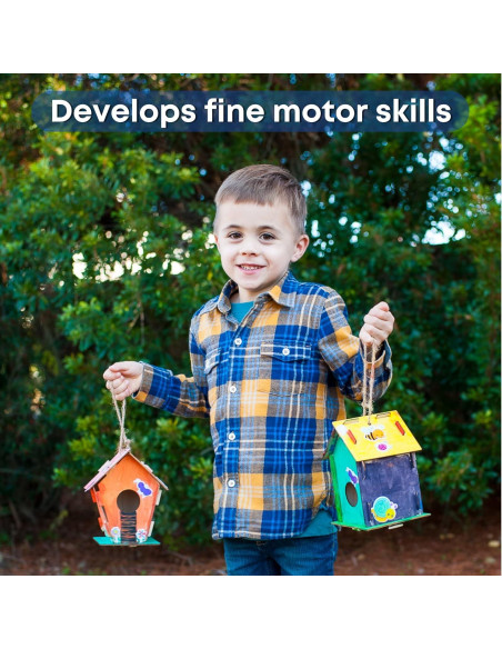 Kit de Manualidades para Niños - 9 Casas de Madera CRAFTY HAPPITOYS