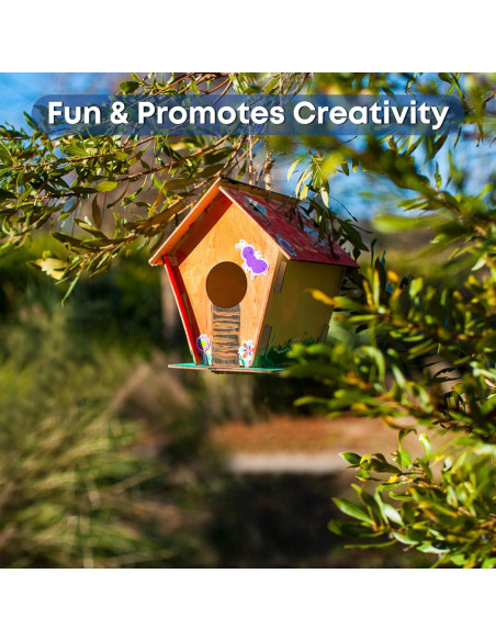 Kit de Manualidades para Niños - 9 Casas de Madera CRAFTY HAPPITOYS