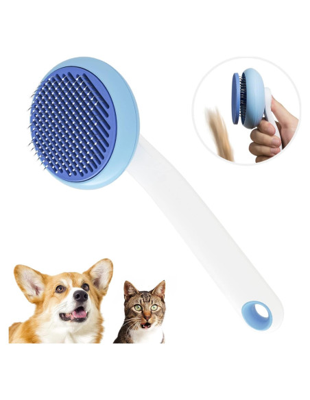 Cepillo Autolimpiante para Mascotas GULIGULI Azul 20.3cm
