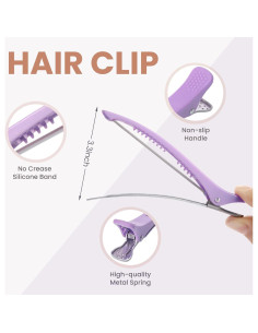 Clip de Cabello MEDOCA - 6 Piezas con Pico de Pato y Silicona 2