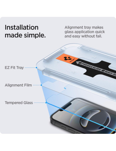 Protector de Pantalla Vidrio Templado Spigen GlasTR EZ FIT 2 Pzas