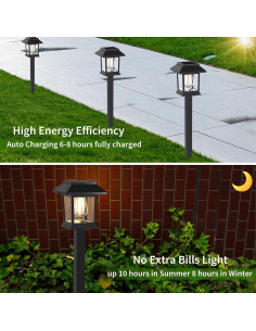 Luces Solares Exteriores a Prueba de Agua - Paquete de 6 2