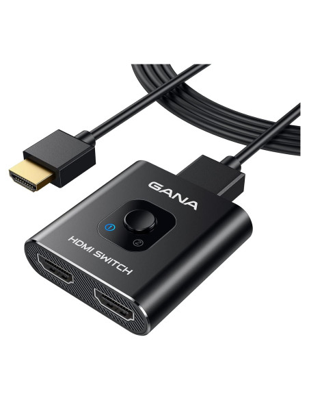 Conmutador HDMI Bidireccional GANA 4K 60Hz Aluminio 1.2m