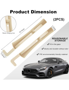 Relleno de Espacio entre Asientos de Coche KVAEY Beige 2PCS 2