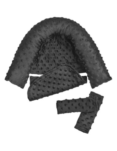 Soporte para cabeza y cubiertas de cinturón para bebé - Negro