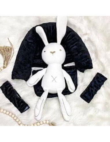 Soporte para cabeza y cubiertas de cinturón para bebé - Negro