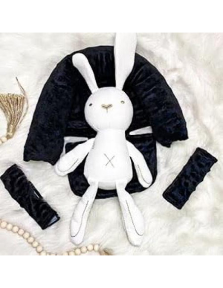 Soporte para cabeza y cubiertas de cinturón para bebé - Negro